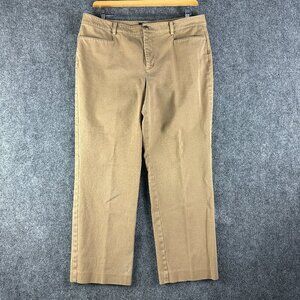 Lauren Ralph Lauren Pants Womens 14 Catlin Brown Cotton Stretch Straight Chino